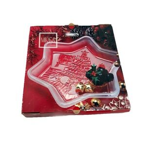 Vintage Mikasa Frosted Pointed Star Crystal Glass Dish‎ Christmas Tree Teddy NEW